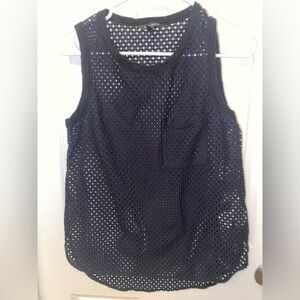 Banana Republic Black Mesh Top with Front Pocket